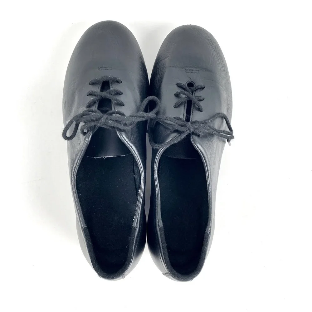 New! Leo Leather Tap Dance Shoes Women's 7 M Leather Black Lace Up Adult LS3005L - Picture 6 of 9